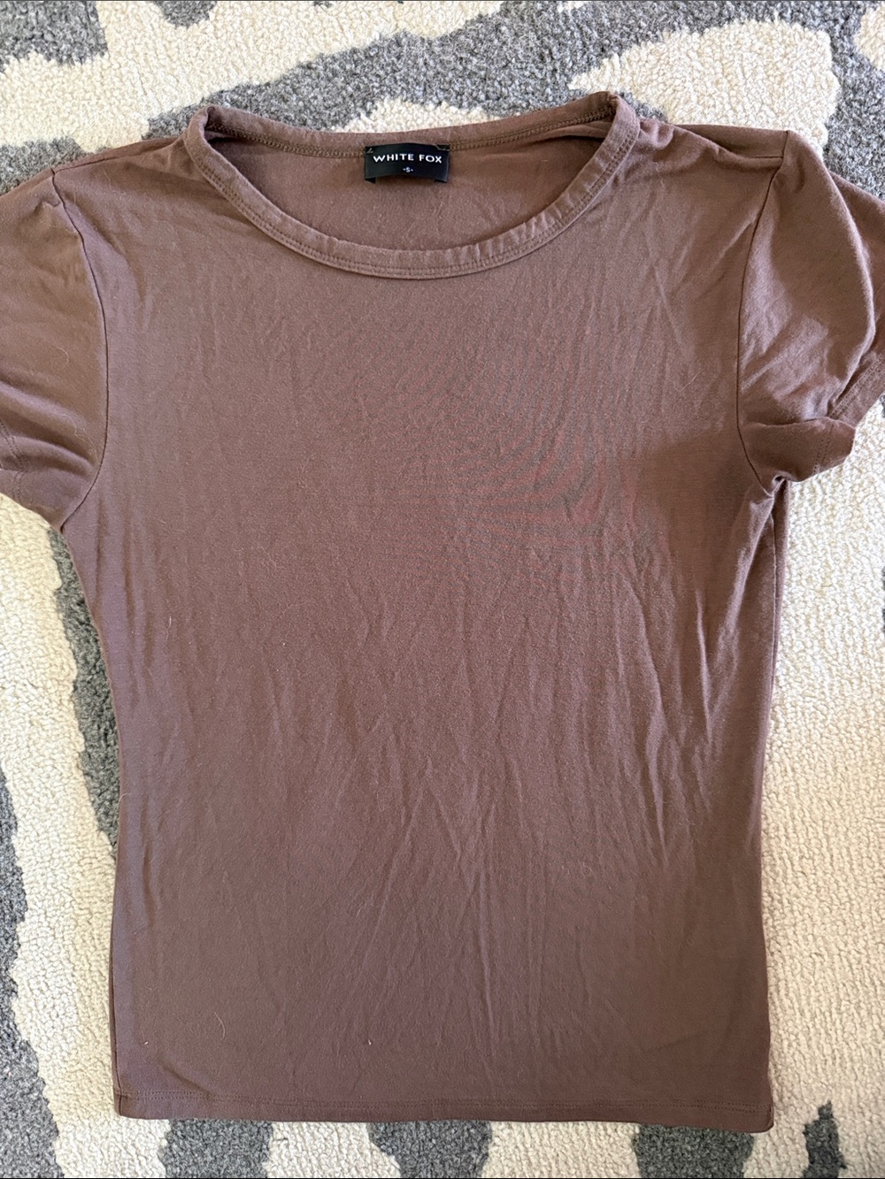 White Fox Boutique Brown Short Sleeve Crewneck Tee